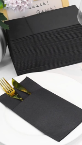 50Pcs Disposable Dinner Napkins Flatware Pocket Paper Guest Napkins Linen Like Napkins 40x40cm