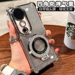 Comes with lens film suitable for vivoS50 mobile phone case electroplating anti-drop soft case S30 glitter magnetic suction bracket protective case h260709