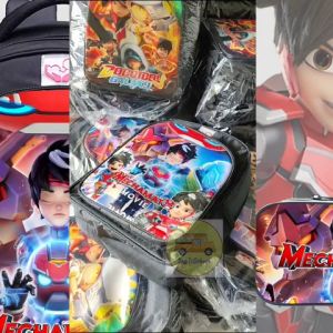 Tas Anak Laki-Laki Ransel Sekolah TK/SD Bonus Kotak Pensil Karakter Mechamato
