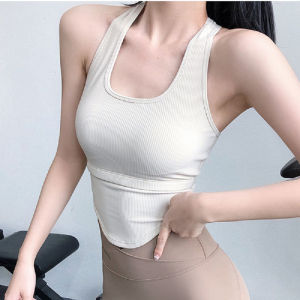 Yoga sports beautiful back camisole girl with chest pad anti-light tight tight shockproof fitness running tube top underwear
