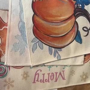 4/6/8pc Lemon Printed Summer Linen Placemat Fresh Holiday Dining Table Mat Decoration for Wedding Party Home Gathering