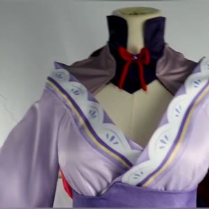 Game Genshin Impact Raiden Shogun Cosplay Costume Jacquard Fabric Uniform Wig Halloween Masquerade Carnival Party Props