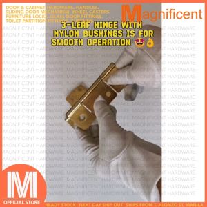 Brass 3.5 Fixed Pin Swaged Flag Three Leaf Hinge (2 pcs)