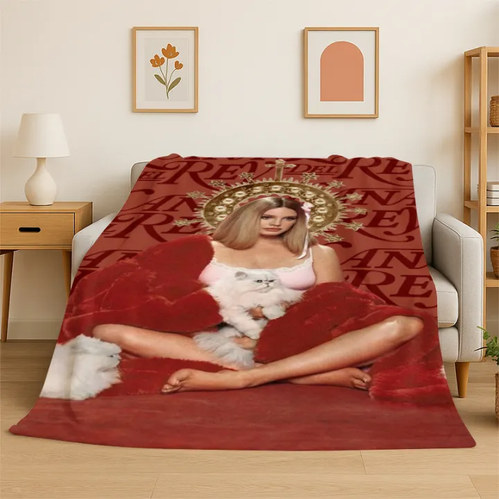 Potdemiel | Karol G 3D Printing Singer Flannel Blanket Soft Warm Throw Blanket for Bedroom Living Room Bed Travel Camping Picnic Gift