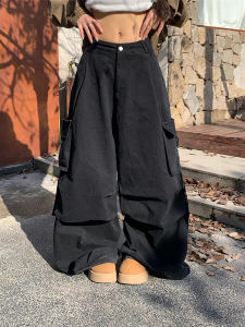 Quần Jeans Công Sở Phong Cách Mỹ Của Nữ Có Nhiều Túi in Thẻ Phong Cách Đường Phố Quần Dài Dài Đến Sàn Cạp Cao Thường Ngày