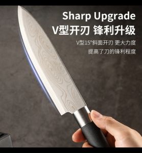 🔪【ส่งจากไทย】✅ถูกสุด  มีดเชฟลายดามัสกัส ด้ามยางจับถนัดมือ ( Damascus Plate Knife)  K5