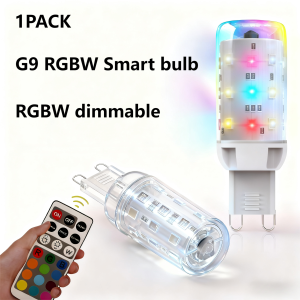 G9 LED Bulb Dimmable12 Color RGB+Warm White 3000K Color Changing with IR Remote Control Control AC100-240V Halloween1 Pack