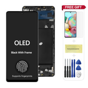 OLED A71 Screen for Samsung A71 A715 A715F A715FD LCD Display Digital Touch Screen with Frame Replacement