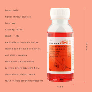 NFOX Mineral Oil DOT 5.1 Fluid 120ml/4.2oz Compatible Hydraulic Brake System Maintenance for Mountain Road Bike Electric Scooter