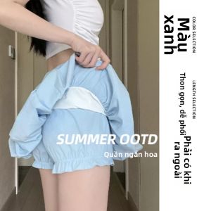YAYANGREN | Váy Ngắn Dáng Xòe Phong Cách Hoa Sắc Trắng Mới Ra Mắt Mùa Hè