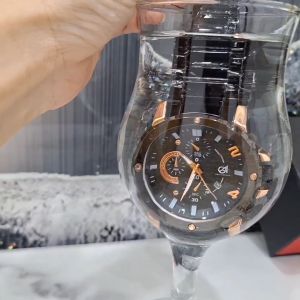 Jam Tangan Pria Dewasa Anti Air Terbaru / Jam Tangan Cowok Rantai Tanggal Aktif Bulat Elegan Mewah