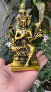 Phật tứ diện phong thuỷ bằng đồng vàng MS038v