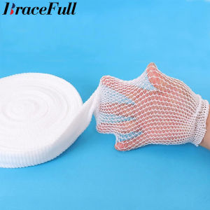 1 Roll Elastic Net Wound Dressing Net Tubular Bandage Mesh Tubing Tubular Gauze Fix Breathable Bandage Retainer for Adults Ankle