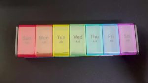 Weekly Medicine Pill Organizer 7 Day Large Pill Box Daily Pill Case Cute Vitamin Organizer Portable Container Travel