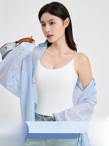 MiiOW | Áo ba lỗ không dây Ice Silk mỏng mùa hè không tay lưng hở không gian cho nữ Áo ngực có đệm Áo vest lót bằng nylon