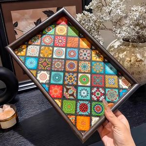 Luxury Retro Walnut Wood Rectangular Tea Tray