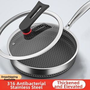 Honeycomb Stainless Steel Non-Stick Frying Pan
