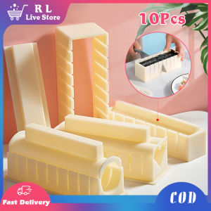 10PCS Sushi Making Kit Sushi Maker Mold Japanese Sushi Cooking Tools With 8 Sushi Rice Roll Mold Shapes For Beginners