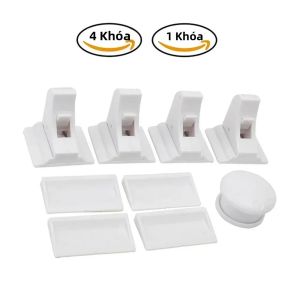 Khóa An Toàn Từ Tính Cho Trẻ Em 1-5 Chiếc Không Cần Khoan Ngăn Kéo Tủ Lạnh Khóa Tủ Cho Bé An Ninh Gia Đình Trẻ Em Limiter