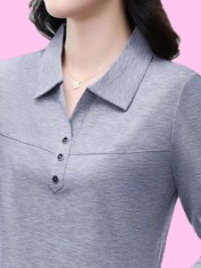 HUAXUNRAN | Stylish Loose-Fitting Mothers Polo Shirt