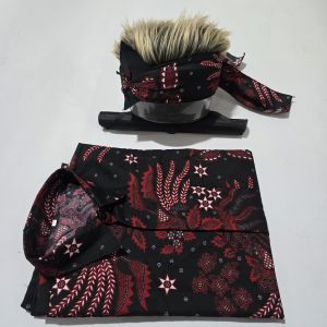 Kemeja Batik+ udeng rambut keren set kemeja batik+blangkon ikeut rambut palsu pria casual maupun formal Panjang