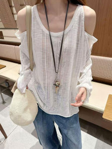 Áo thun nữ BINKAFENNY tay dài trắng hở vai dáng rộng cỡ lớn