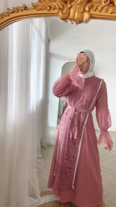 DRES DRESS TILE PEARL BRUKAT BEST SELLER / KAFTAN LEBARAN GAMIS BAJU HARI RAYA