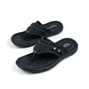 Sandal Kulit Sintetis Pria Dewasa /Sendal Jepit Flipper Terbaru Selop Slop Casual Murah 100% Real Pick Cokelat Hitam S03