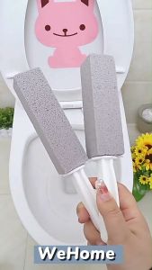 WeHome Toilet Bowl Natural Pumice Stone Cleaner Brush Powerful Stain Removal Yellow Scale Toilet Brush Without Dead Corners