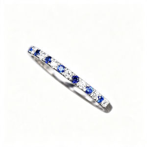 Huitan Minialist Blue Cubic Zirconia Women Ring Slim Silver Color Stackable Party Daily Versatile Elegant Fashion Jewelry Gift