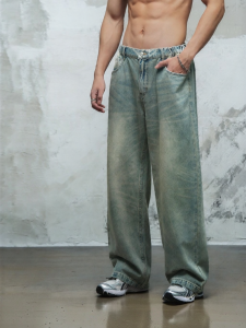 LUJIAMEN | Heavily Washed Cotton Comfort Fit Men Pants