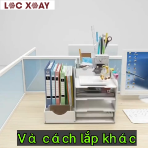 Khay Để Tài Liệu Văn Phòng Gỗ Nhựa Không Ẩm Mốc Cong Vênh Kệ Tài Liệu Để Bàn Đa Năng Tối Ưu Không Gian