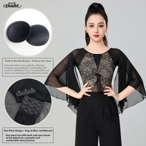 DANBAOLUO | New Advanced Red Lace Sleeve Dancing Outfit