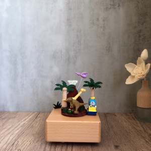 Hộp Nhạc Bằng Gỗ Hình Khủng Long Kỷ Jura Đồ Trang Trí Hình Tàu Vũ Trụ Hình Đàn Piano Vuông Quà Tặng Quay Tay