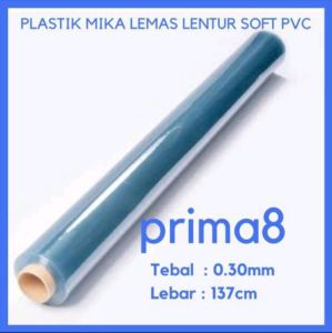 Plastik Mika Lemas Lentur Soft PVC Bening Tebal 030mm Lebar 137cm Taplak Meja Ecer Meteran