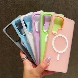 Soft Candy Color 2 IN 1 Magnetic Case For Samsung A57 A37 A17 A07 A56 A55 A36 A26 A16 A06 A05S For Magsafe Wireless Charge Cover