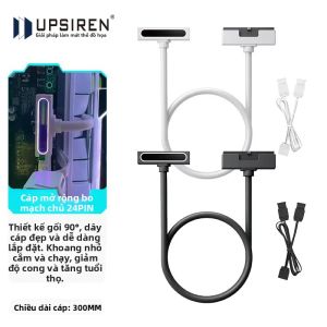 Cáp Nối Dài Bo Mạch Chủ UPSIREN 24PIN 5V 3PIN ARGB Đầu Nối Đực Sang Cái 18AWG Thiết Kế Góc Vuông 90 Độ Cáp PC