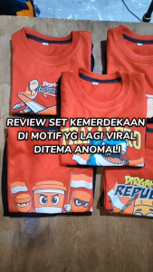 Setelan Baju Anak Santai Kemerdekaan Indonesia 17 Agustus 1945 Ke 80 Anomali TungTung Merdeka S- XXL