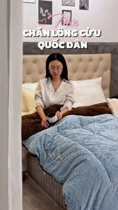 Chăn lông cừu Lasante Min 3 lớp gọn nhẹ ấm áp kích thước 2mx2m3