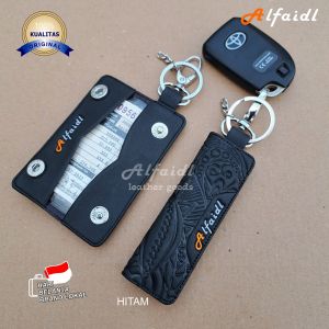 Dompet Kunci Mobil Motor Kulit Ukir Premium Alfadl – Key Holder Metal Super Kuat Anti Lecet Elegan Vintage