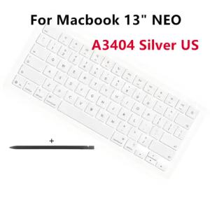 Bộ Keycap Bạc Cho MacBook Neo 13" A3404 - Bộ Nắp Phím Thay Thế Đầy Đủ Cho Bàn Phím Laptop Bố Trí Tiếng Anh Mỹ