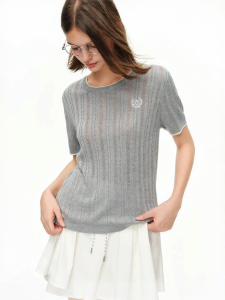 DUSHU | Lacy Texture Knit Tee