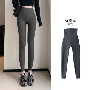 Thin Yoga Pants Womens Tight Fit Exterior Wear Non-Slip Autumn Season Nine-Piece Polyester Fiber Bottoming Pants