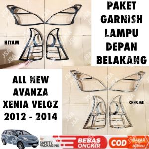 Paket Garnish Depan Belakang All New Avanza Xenia Veloz 2012 2014 Platinum Hitam Chrome .