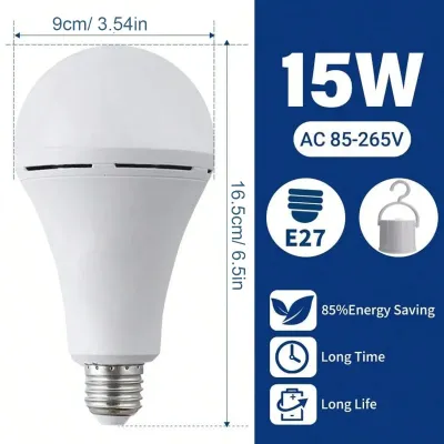 E27 Rechargeable LED Lamp Bulbs 9W 15W High Brightness Emergency Light Bulb Outdoor Camping Fishing Portable Lamps Lights