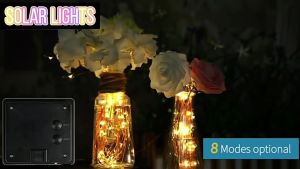 Christmas Decoration Light String LED Solar Lighting Powered Twinkle Starry String Copper Wire Light 8 Modes Fairy DIY Outdoor Festive Party 装饰灯