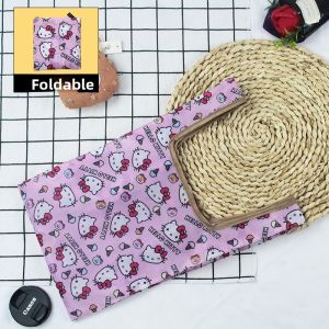 Mini Portable Oxford Cloth Shopping Bag Eco-friendly Foldable Handheld Bag Small Size Convenient Carry Handle Storage Bag