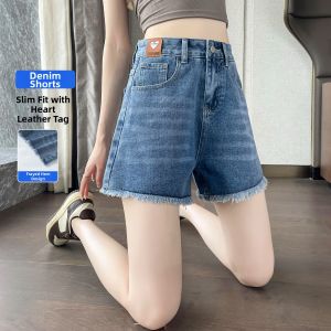 BALENO | High Waist Slimming Denim Shorts with Frayed Edges