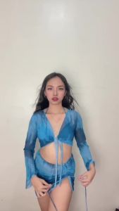 IEAGO Original Womens 4 Piece Bikini Sets Halter Swimsuit 4in1 Ruffle Cute Swimwear Vintage Bathing Suit with Beach Coverup Long Sleeve