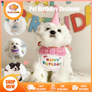 Dog Cat Birthday Party Hat Cute Pet Birthday Party Dress Up Pet Cloth Birthday Bib Hats Photography Props Birthday Supplies